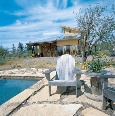 The house is built on five acres of apple orchard. A lap pool was a must-have for Annie and Patsy.
